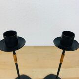 3 Scandinavian candle holders by Laurids Lonborg, metal and wicker