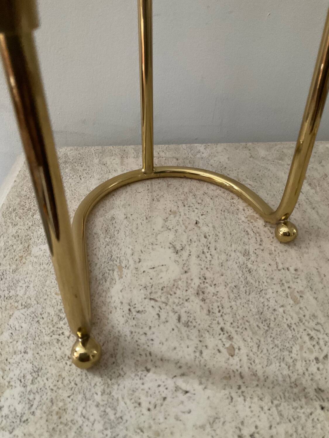 Duo of modernist brass candlesticks