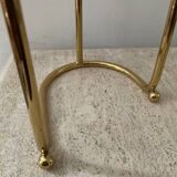 Duo of modernist brass candlesticks