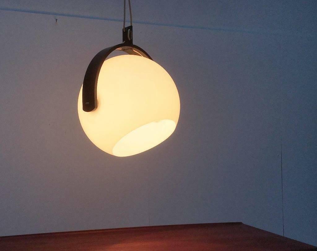 Mid-Century Swiss Space Age Plastic & Plywood Pendant Lamp from Temde, 1960s