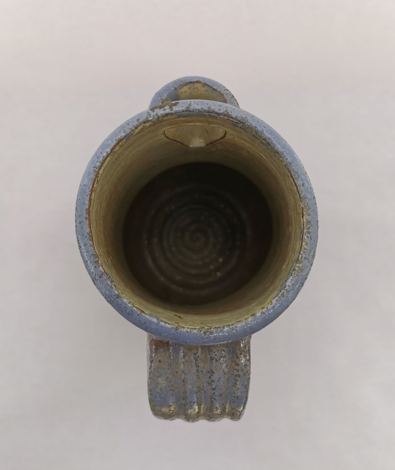 Large Stoneware Ceramic Pitcher Signed Drillon 50's