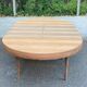 Authentic Scandinavian round table BAUMANN stripped in raw teak 1960