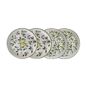 Lot de 4 assiettes à diner fabrication artisanale