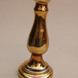Pair of equalized candle holders with silvering, mixed gilding