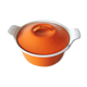 Old cast iron pot enamelled orange Le Creuset