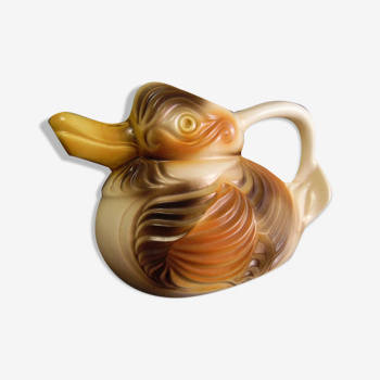 Sarreguemines duck-shaped dabbling pitcher