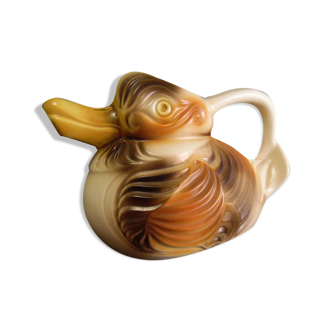 Sarreguemines duck-shaped dabbling pitcher