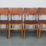 1960s Ib Kofod Larsen Set of 4 dining Chairs in Teak Finish, Denmark