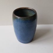Cobalt blue ceramic vase signed EG