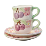 Barbotine cherry cups