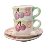 Barbotine cherry cups