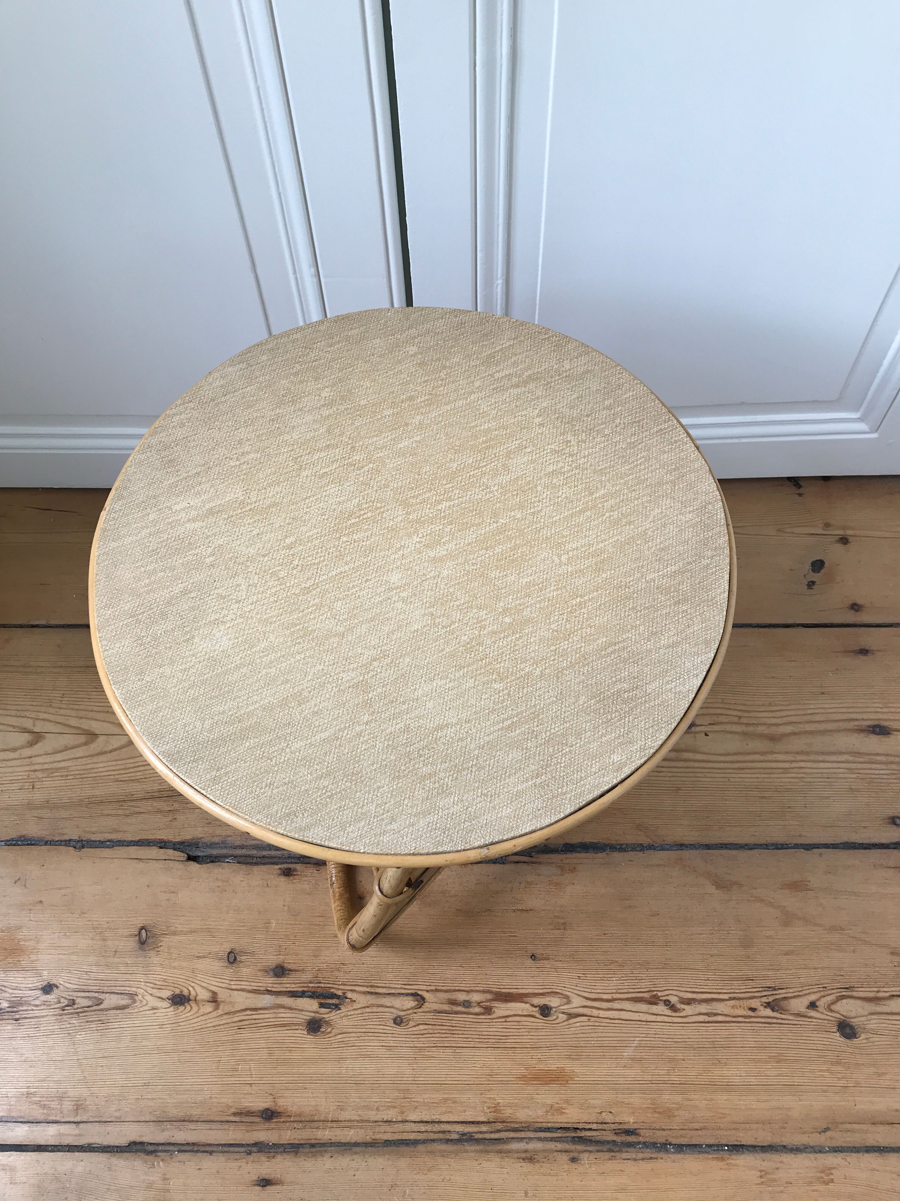 Rattan magazine holder side table