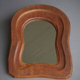 Miroir anthroposophique en bois du milieu du siècle, années 1950