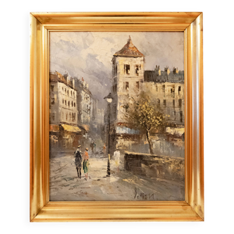 Painting of a view of Montmartre