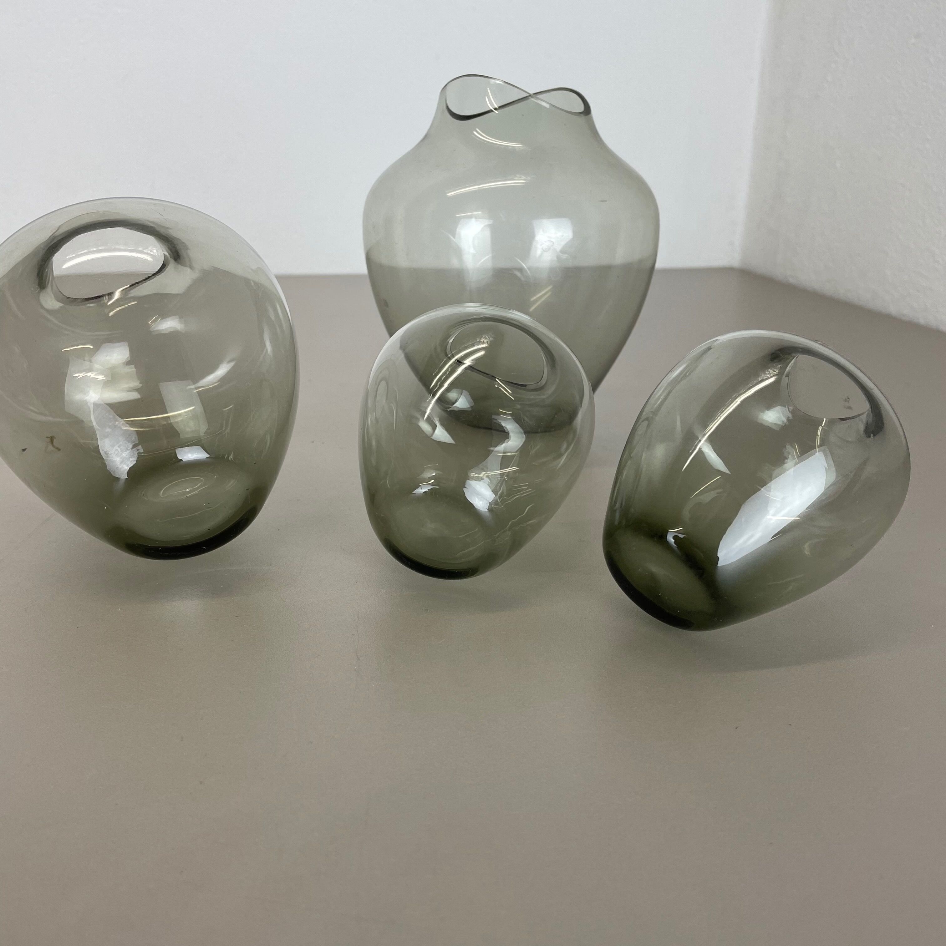 vintage 60s Set of 4 Turmalin Vases in Wilhelm Wagenfeld STYLE | Germany BAUHAUS