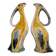 Paire de grands pichets zoomorphes en céramique émaillée, Vallauris, 1960