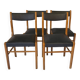 Suite de 4 chaises scandinaves simili cuir noir