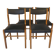 Suite de 4 chaises scandinaves simili cuir noir