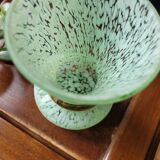 Green and gold Clichy glass vase