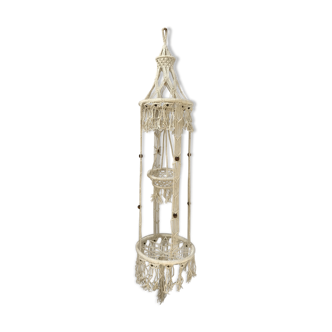 Porte plante en macramé doubles niveaux