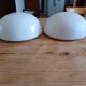 2 white opaline ceiling globes