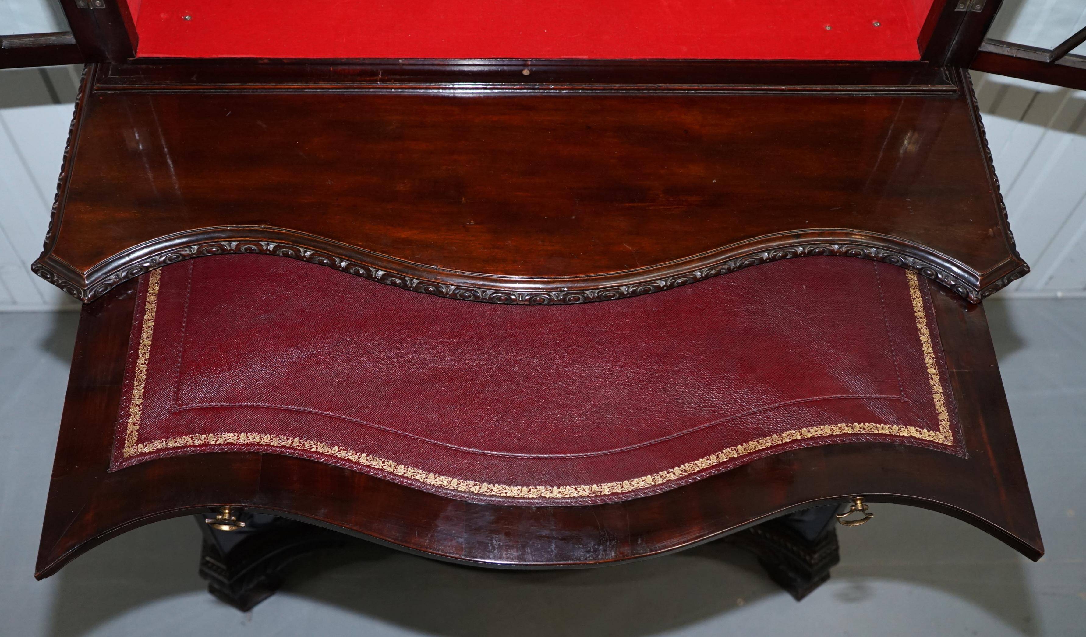 George III Library Thomas Chippendale in Hardwood on Serpentine Chest of Drawers