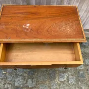 Vintage Wooden Console Table with Lyre Legs — Empire Directoire Style 1960