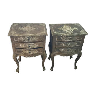Pair of florentine bedsides