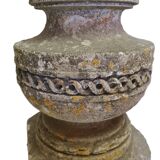 Set Of French Sandstone Decorative Vases With Artichoke, From The 18th Century