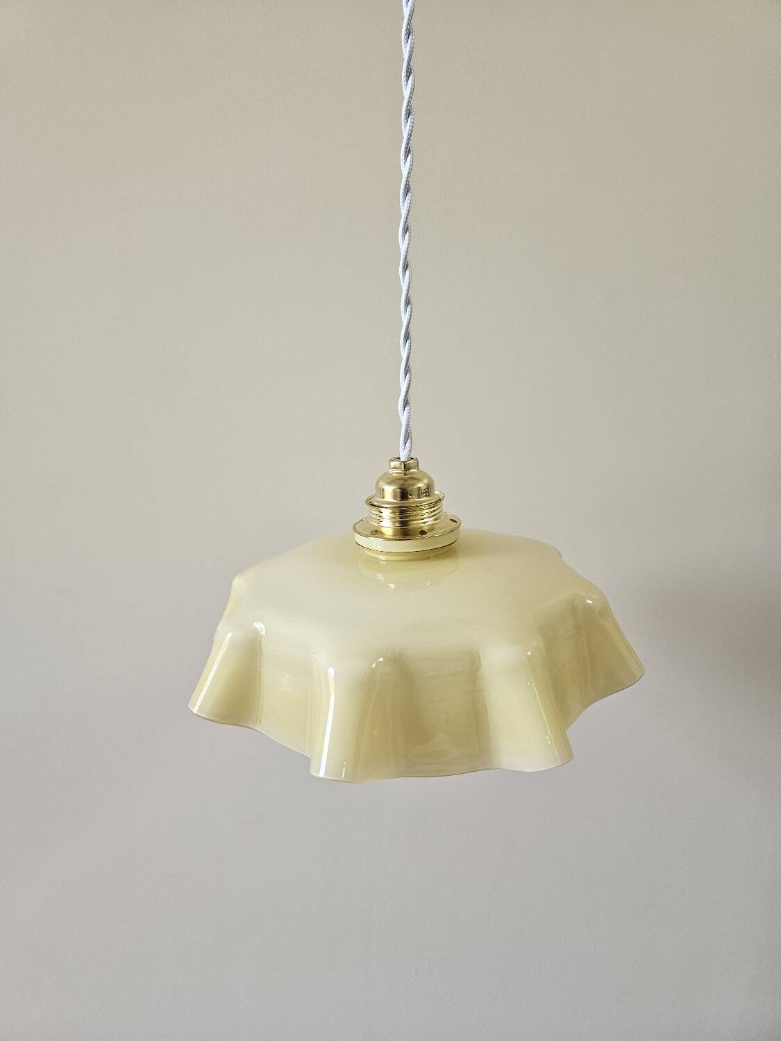 Pastel yellow opaline pendant light