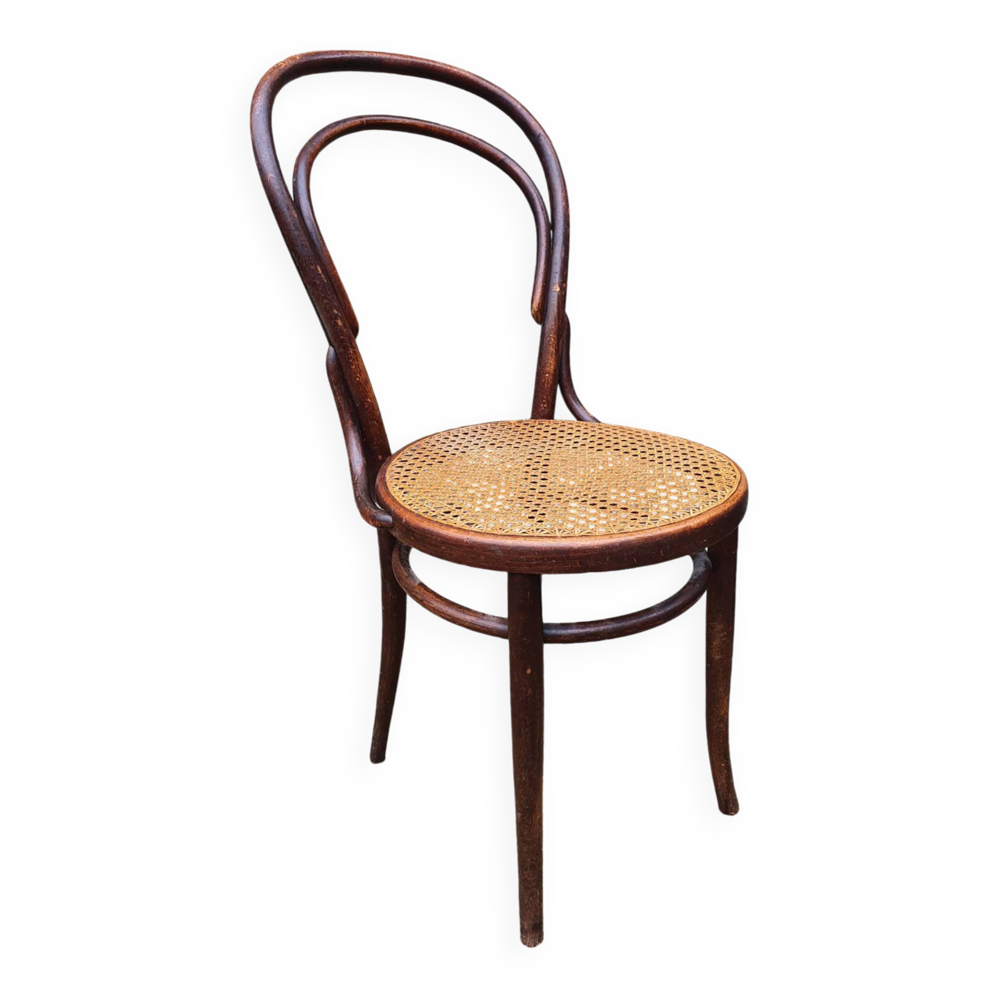 Brune 1904 bistro chair, curved wood, dark oak