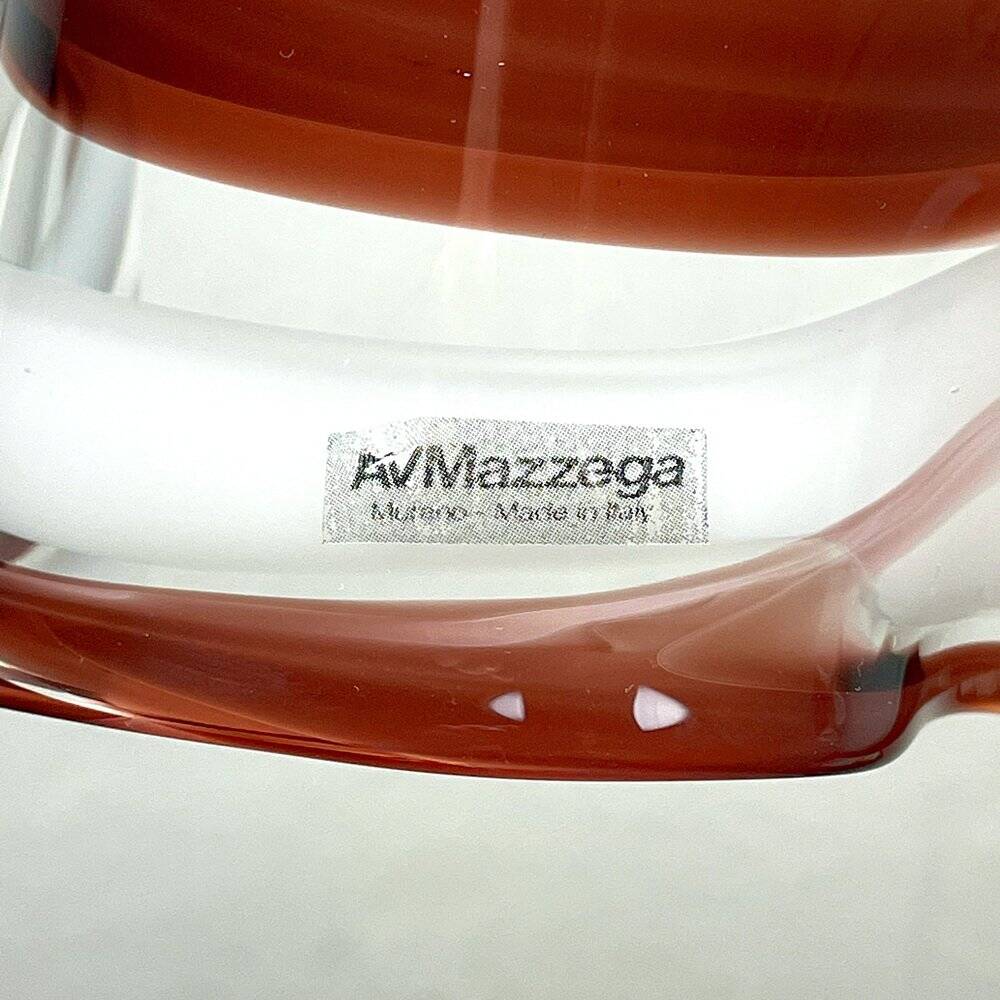 Brown Murano glass Fazzoletto pendant by AV Mazzega, Italy, 1970s