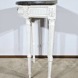 Console demi-lune en bois rechampi, style Louis XVI, début XIXème