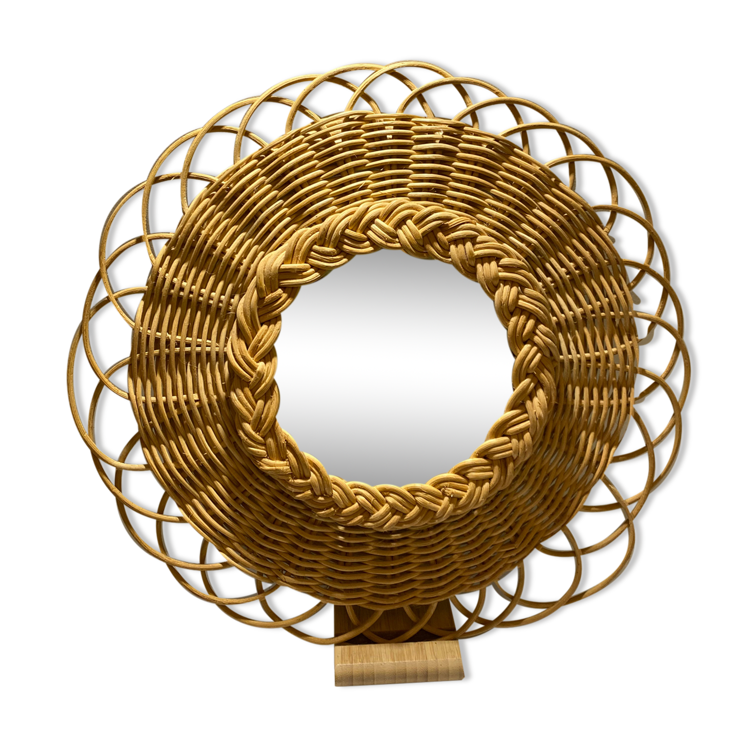 Vintage rattan mirror
