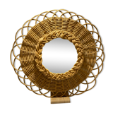 Vintage rattan mirror