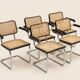Superbe fauteuil B64 noir de Marcel Breuer (lot de 5)
