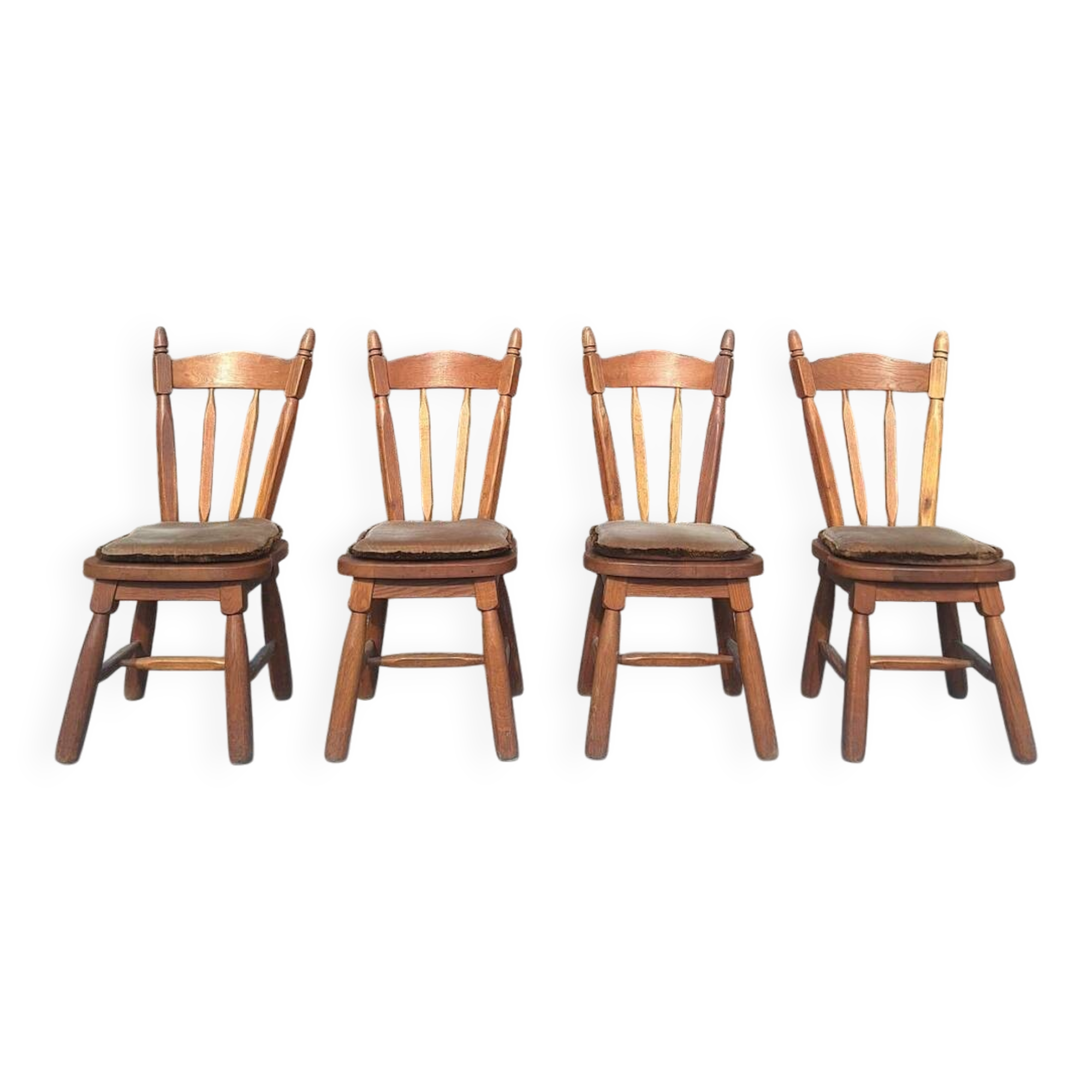 Set of 4 vintage chairs, antique seating furniture