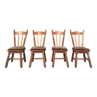 Suite de 4 chaises vintage, meubles sièges anciens