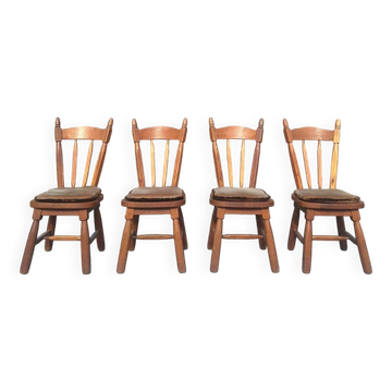 Set of 4 vintage chairs, antique seating furniture