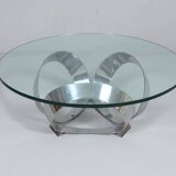 Knut Hesterberg. Space Age coffee table by Knut Hesterberg for Ronald Schmitt, diamond aluminium, 1970s, Germany.