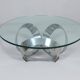 Knut Hesterberg. Table basse Space Age de Knut Hesterberg pour Ronald Schmitt, aluminium diamant, années 1970, Allemagne.