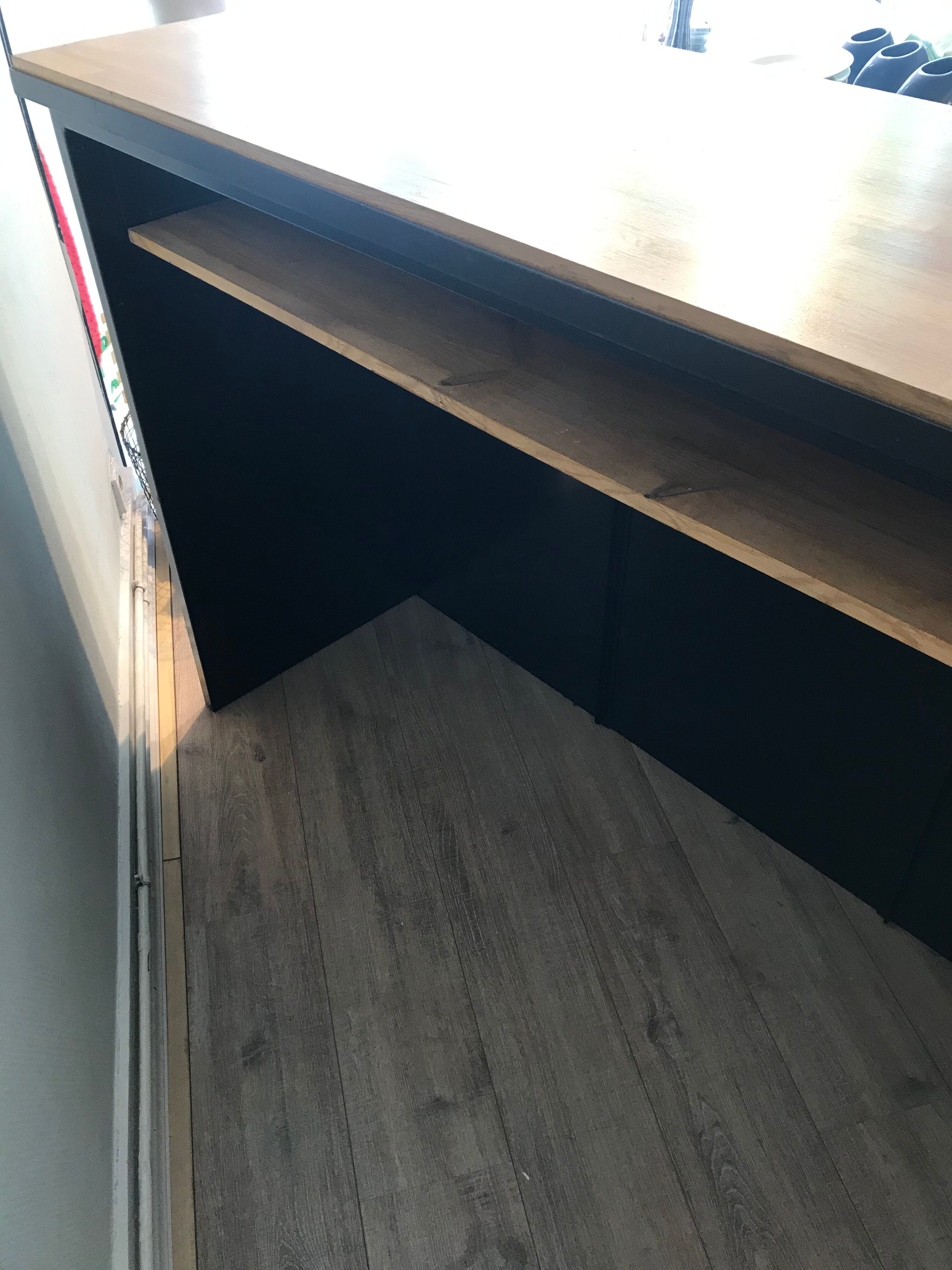 Metal and wood countertop