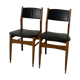Chaise scandinave bois et simili noir