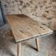 Antique work table / primitive dining table in oak, Hungary, circa 1900–1930.