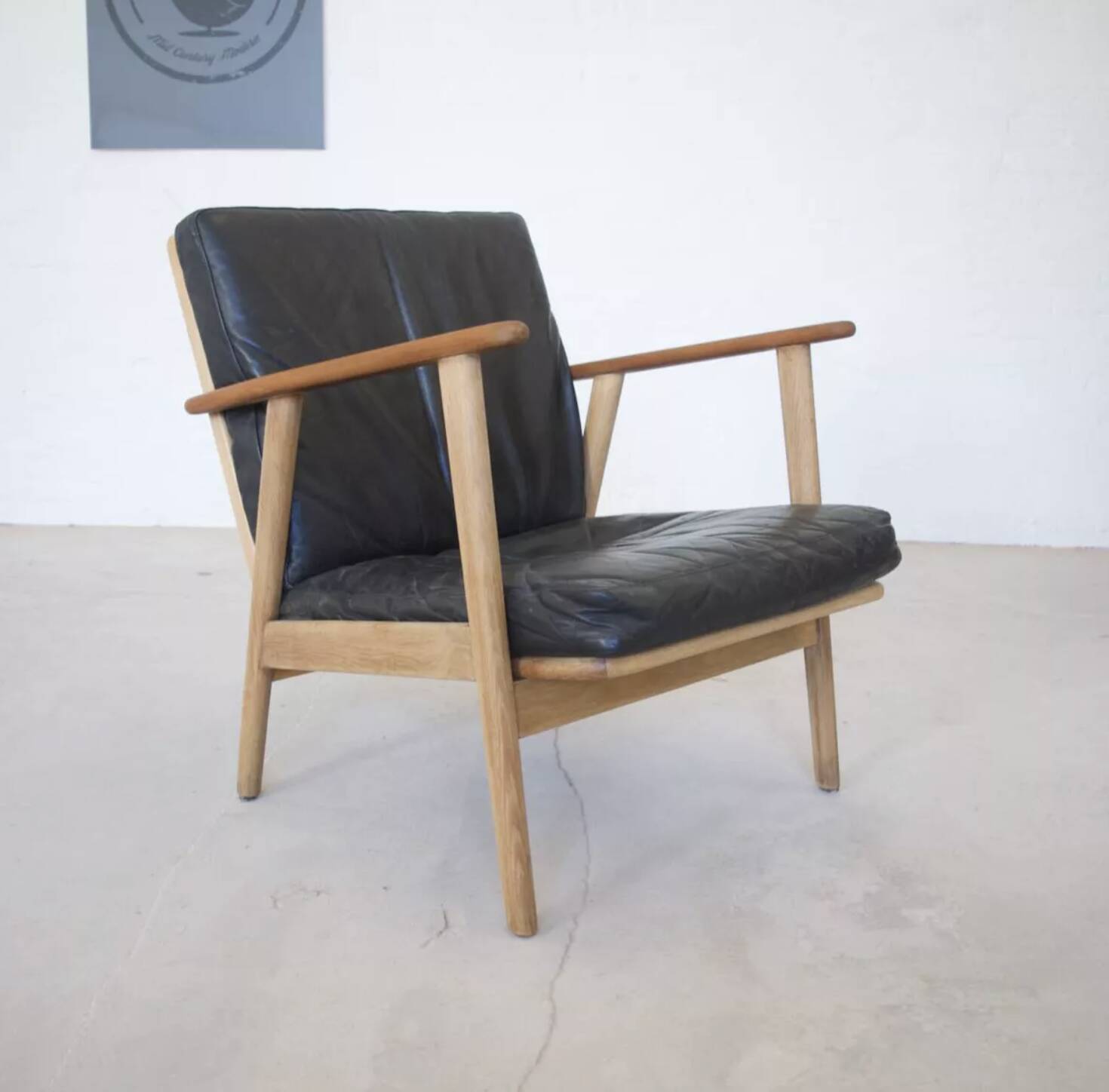 Danish mid-century teak & oak armchair, 1950s