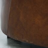 Brown Aviator design armchair made of cowhide leather