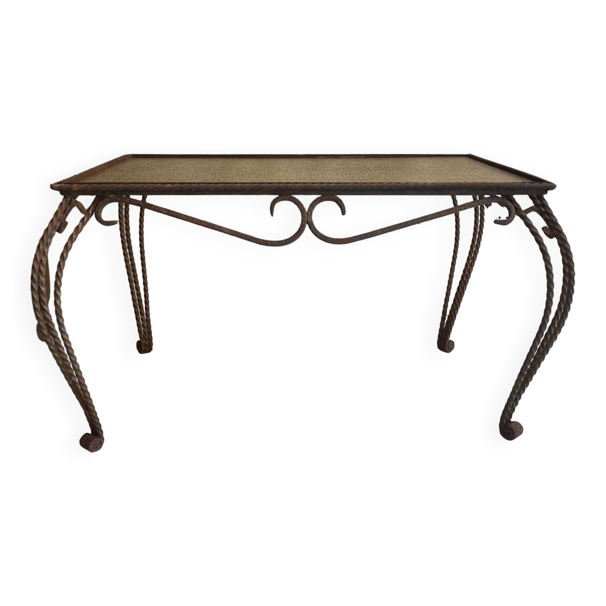 Vintage wrought iron coffee table / side table