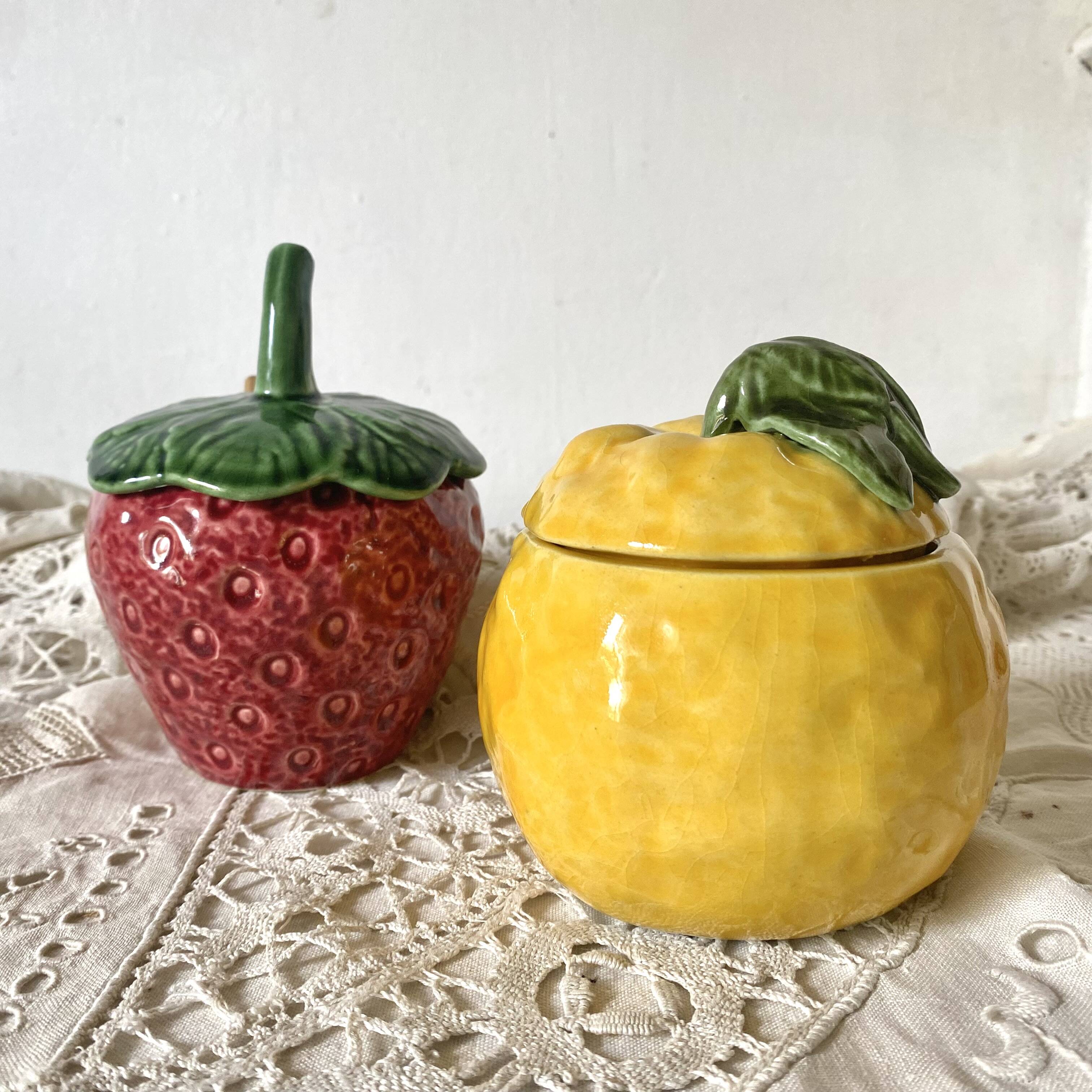 Pot à marmelade citron en barbotine