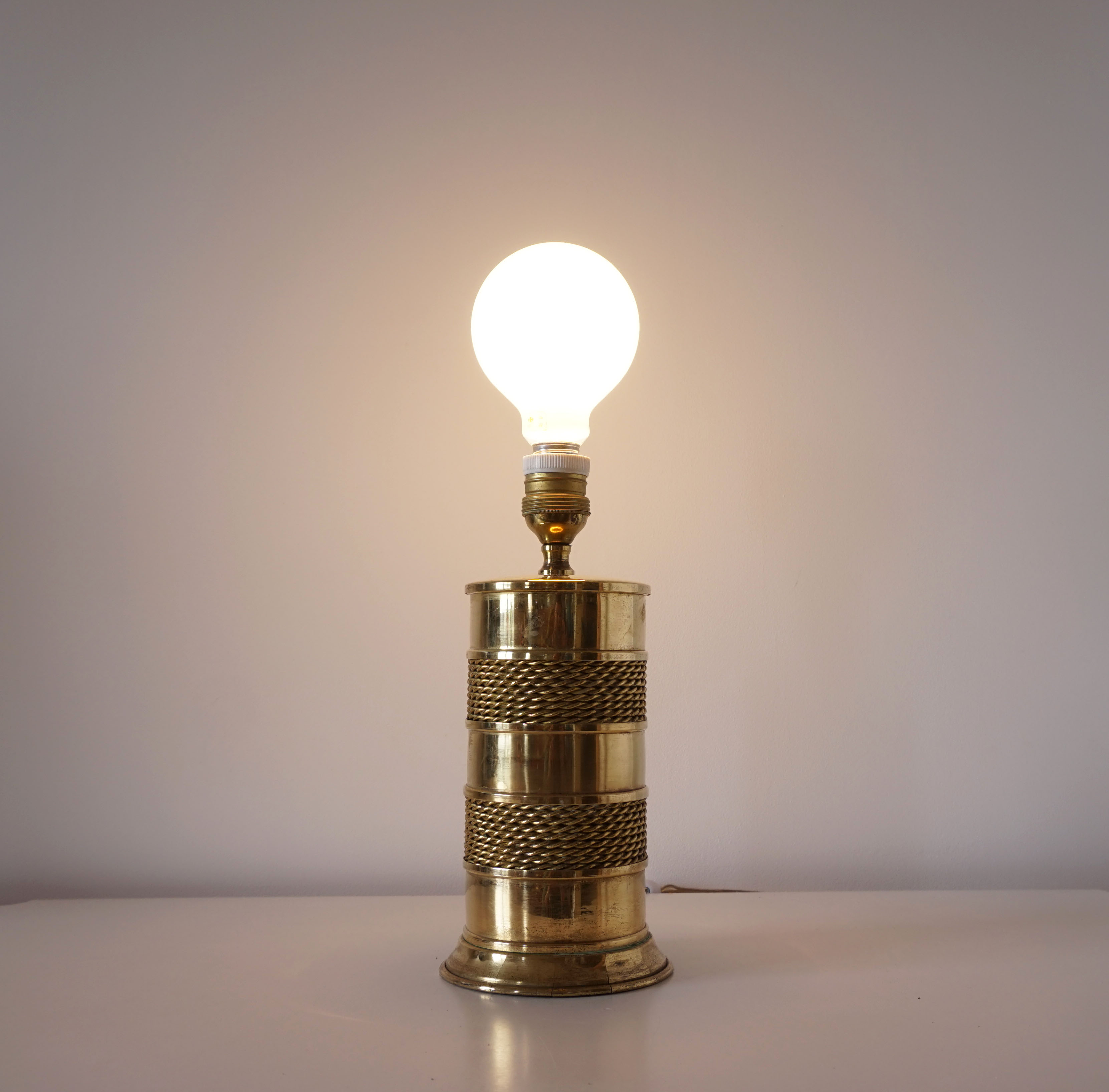 Vintage golden metal lamp foot