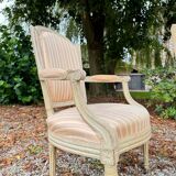 Jean Paul-françois Paire De Fauteuils En Bois Laqué D’époque Louis XVI XVIII Eme Siècle